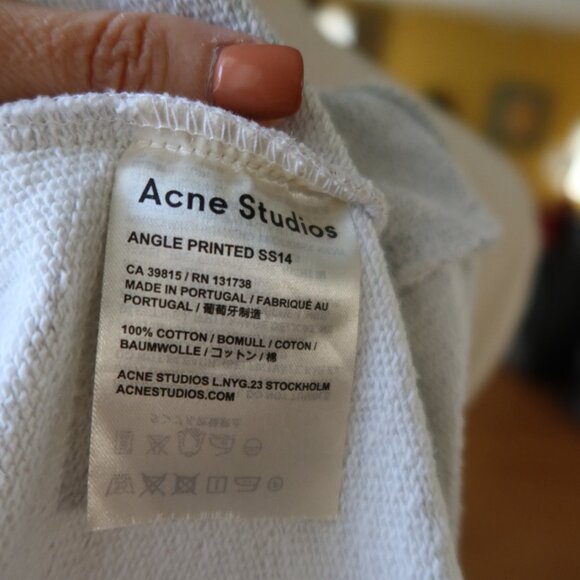 Acne Studios Angle Printed abstract unisex sweatshirt pullover $300 Barneys - Picture 12 of 15